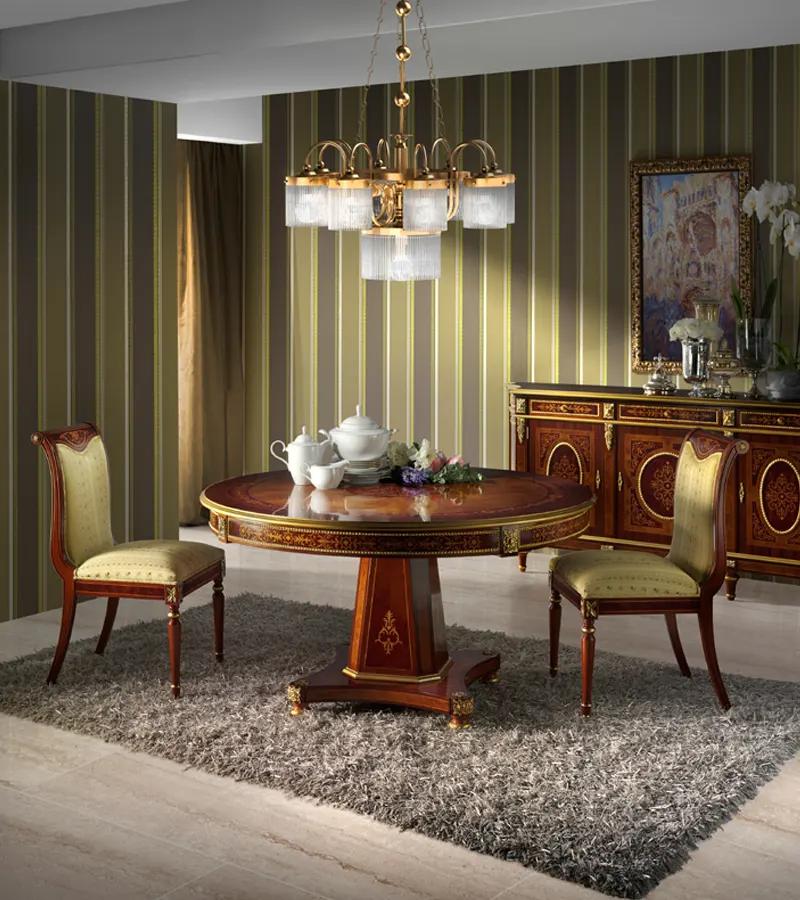 Luxury classic round dining table for elegant interiors
