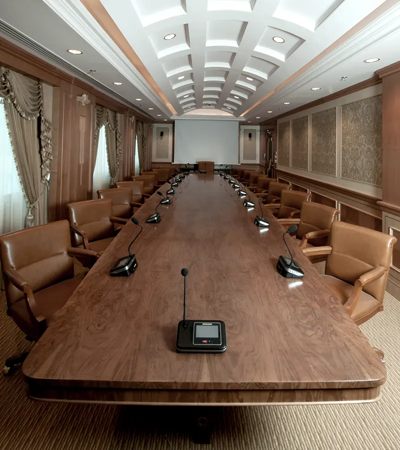 Luxury boardroom conference table made in Spain with premium craftsmanship and executive design