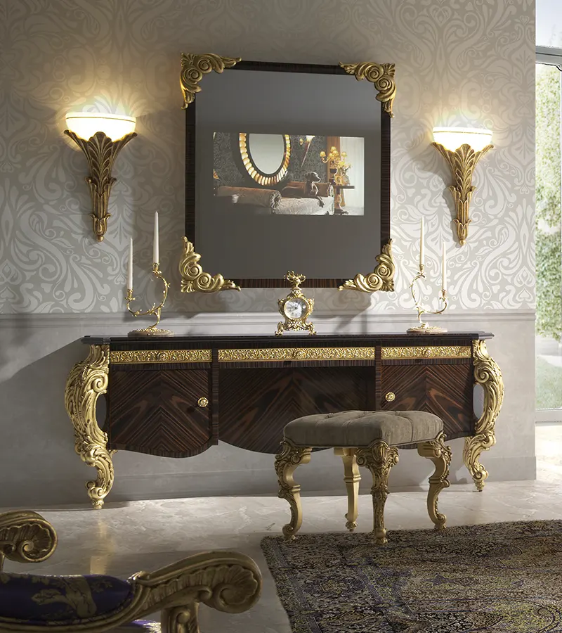 Luxury classic furniture collection made in Spain featuring handcrafted furniture, premium materials and elegant decorative details